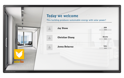 Slide module visitor welcome message